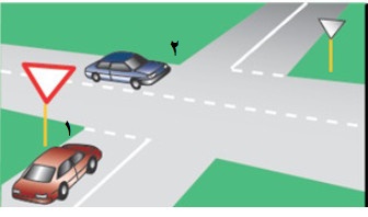 در تقاطع رو به رو که فاقد چراغ راهنمایی است